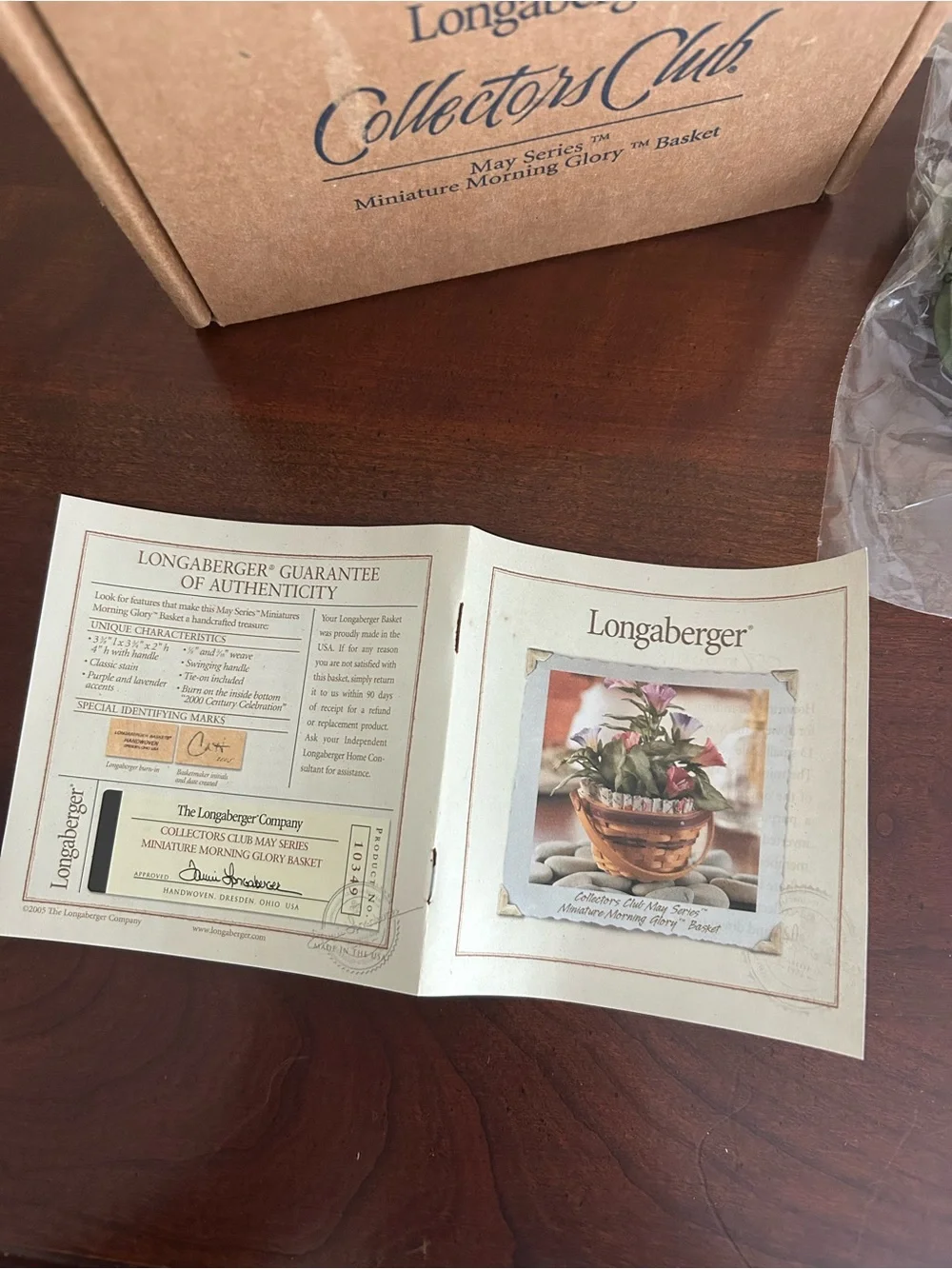 Longaberger collector club miniature May series morning glory bundle